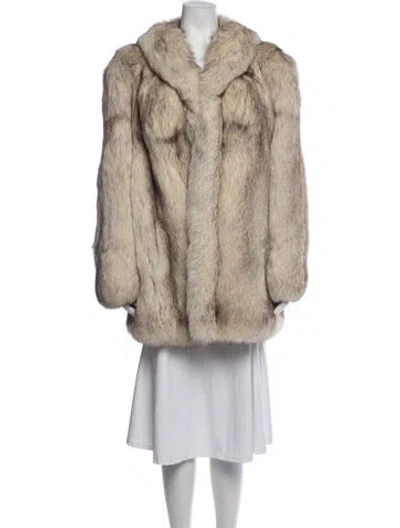 Pre-owned Fur Vintage Fox  Coat In Neutrals