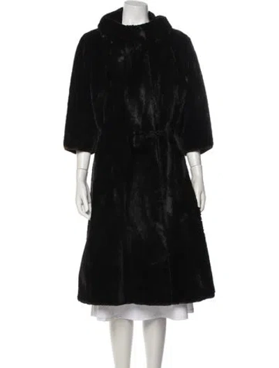 Pre-owned Fur Vintage  Coat In Black