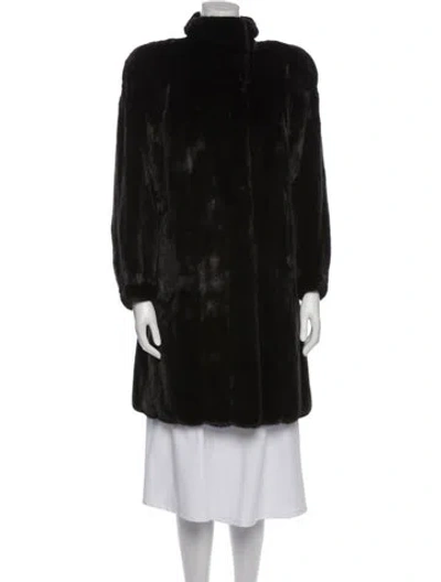 Pre-owned Fur Vintage  Coat In Black