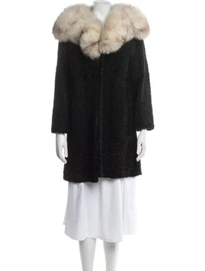 Pre-owned Fur Vintage  Coat In Black