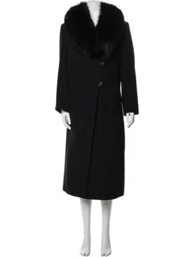 Pre-owned Fur Vintage  Coat In Black