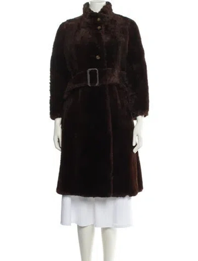 Pre-owned Fur Vintage  Coat In Brown
