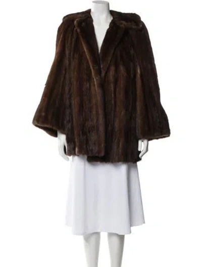 Pre-owned Fur Vintage  Coat In Brown