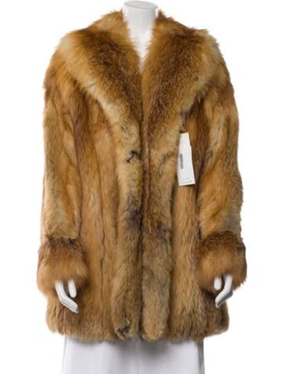Pre-owned Fur Vintage  Coat In Brown