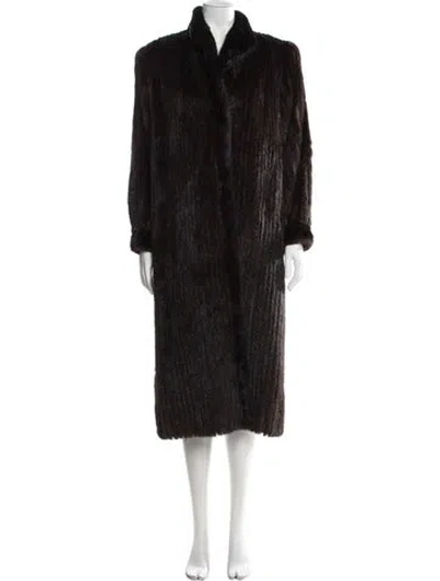 Pre-owned Fur Vintage  Coat In Brown