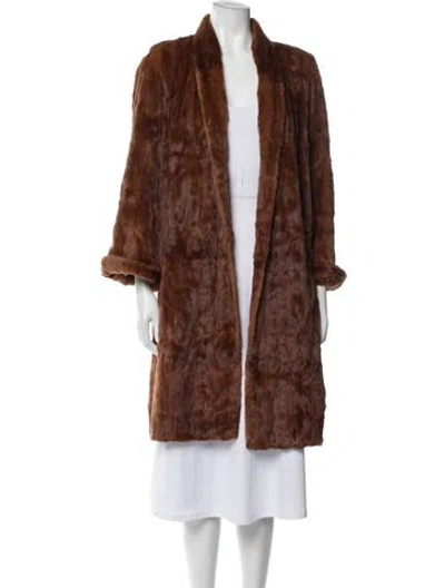 Pre-owned Fur Vintage  Coat In Brown