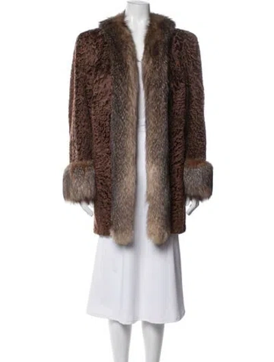 Pre-owned Fur Vintage  Coat In Brown
