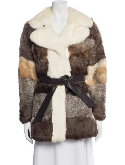 Pre-owned Fur Vintage  Coat In Brown