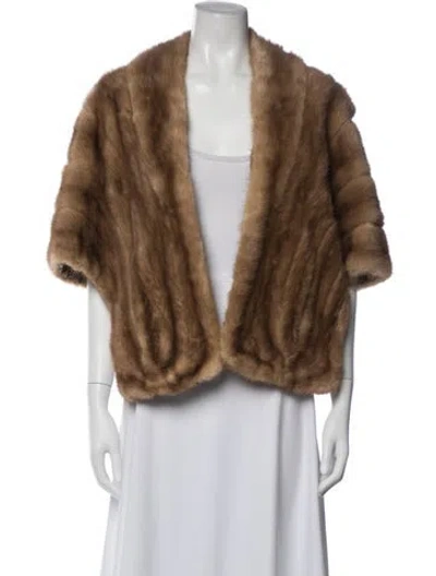 Pre-owned Fur Vintage  Coat In Brown