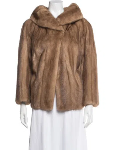 Pre-owned Fur Vintage  Coat In Brown