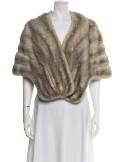 Pre-owned Fur Vintage  Coat In Neutral