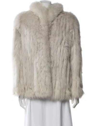 Pre-owned Fur Vintage  Coat In Neutrals