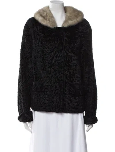 Pre-owned Fur Vintage  Faux  Coat In Black