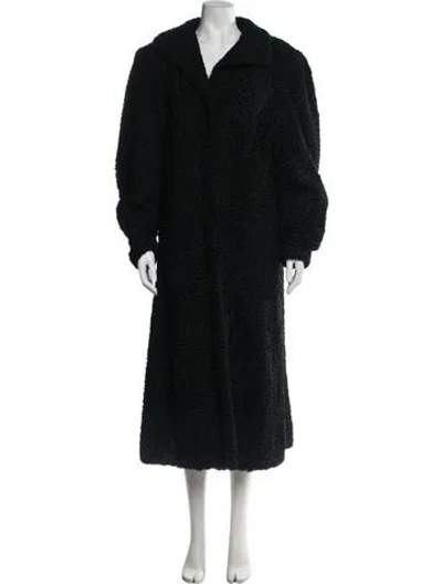 Pre-owned Fur Vintage  Faux  Coat In Black