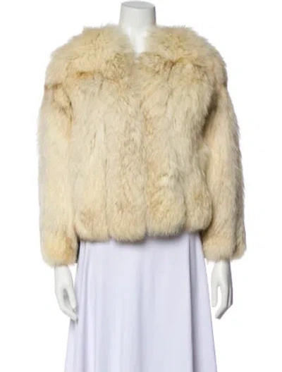Pre-owned Fur Vintage  Faux  Coat In Neutrals