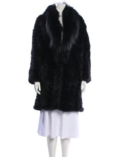 Pre-owned Fur Vintage   Coat In Black