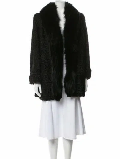 Pre-owned Fur Vintage   Coat In Black