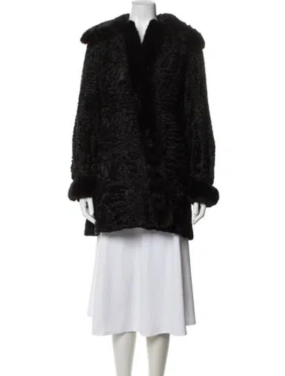 Pre-owned Fur Vintage   Coat In Black