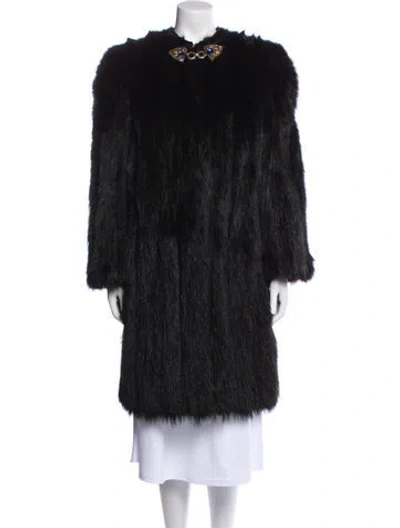 Pre-owned Fur Vintage   Coat In Black