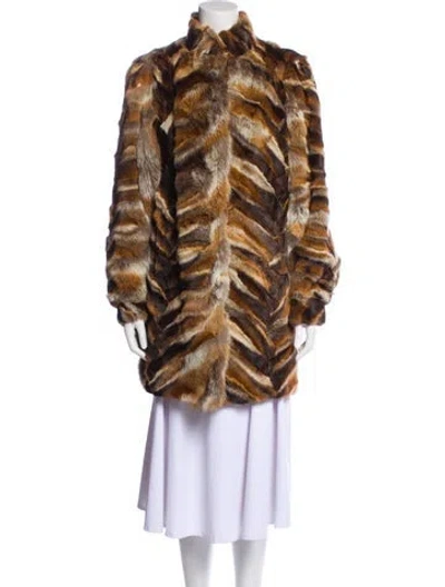 Pre-owned Fur Vintage   Coat In Brown