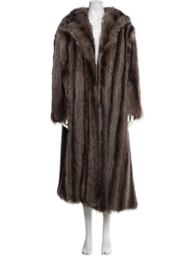 Pre-owned Fur Vintage   Coat In Brown