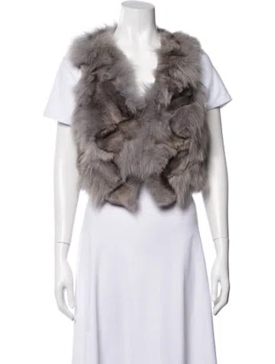 Pre-owned Fur Vintage   Coat In Gray