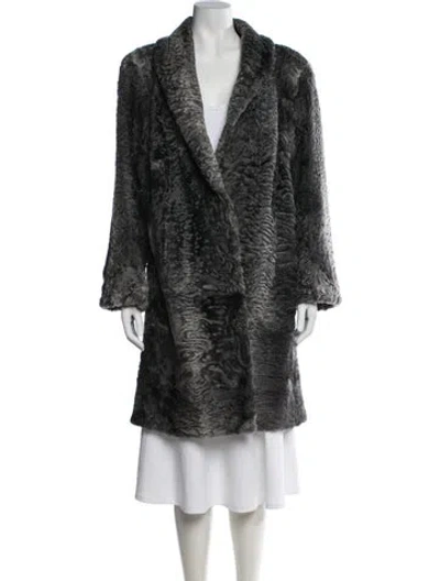Pre-owned Fur Vintage   Coat In Grey