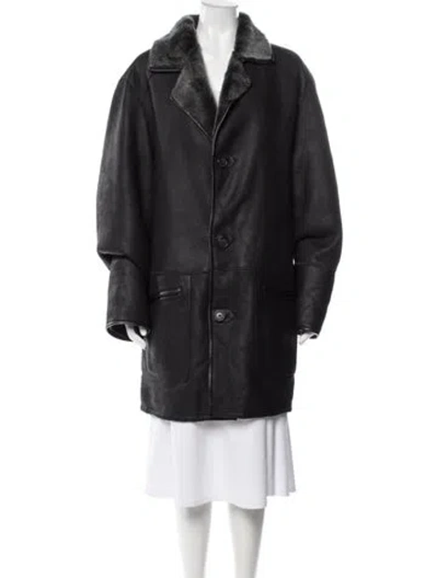 Pre-owned Fur Vintage Lambskin  Jacket In Black