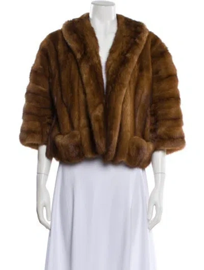Pre-owned Fur Vintage Late 1950's - Early 1960's  Jacket In Brown