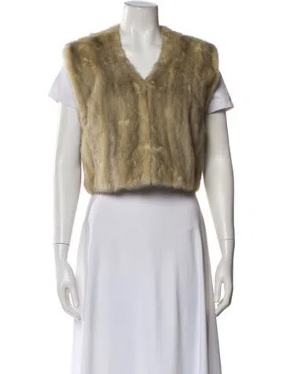 Pre-owned Fur Vintage Late 1950's - Early 1960's Vest In Neutral