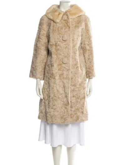 Pre-owned Fur Vintage Late 1960's - Early 1970's  Coat In Neutral