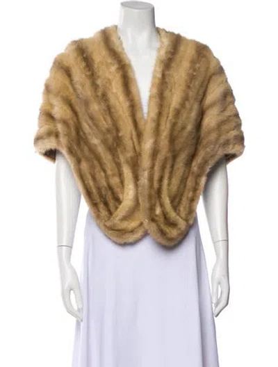 Pre-owned Fur Vintage Mink Cape In Brown