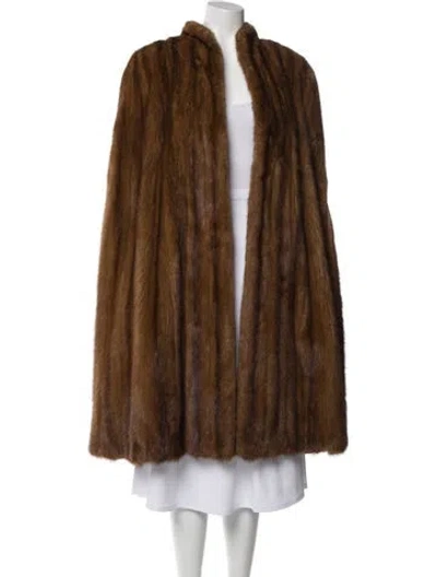 Pre-owned Fur Vintage Mink Cape In Brown