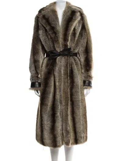 Pre-owned Fur Vintage Mink Faux  Coat In Brown