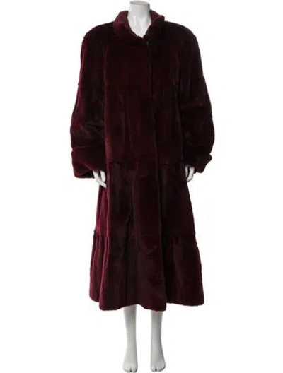 Pre-owned Fur Vintage Mink Faux  Coat In Burgundy