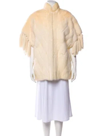 Pre-owned Fur Vintage Mink Faux  Coat In Neutral