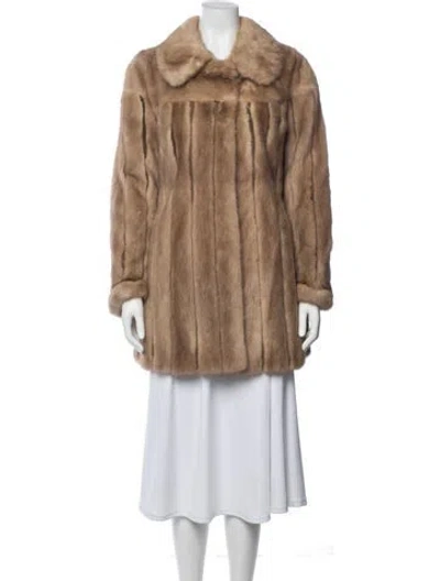 Pre-owned Fur Vintage Mink Faux  Coat In Neutral