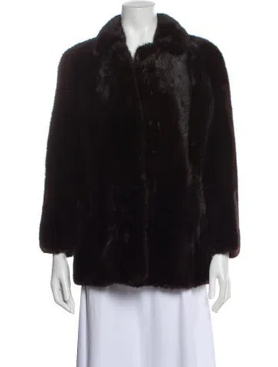 Pre-owned Fur Vintage Mink Faux  Jacket In Black