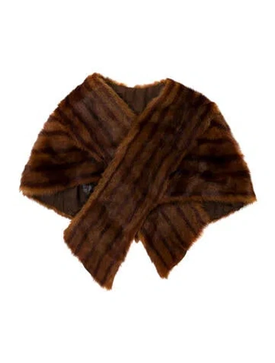 Pre-owned Fur Vintage Mink Faux  Jacket In Brown