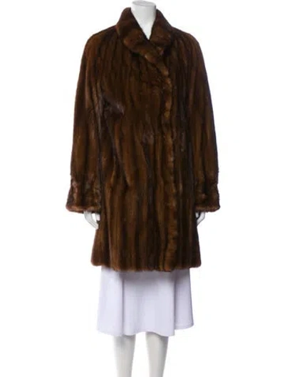 Pre-owned Fur Vintage Mink Faux  Jacket In Brown