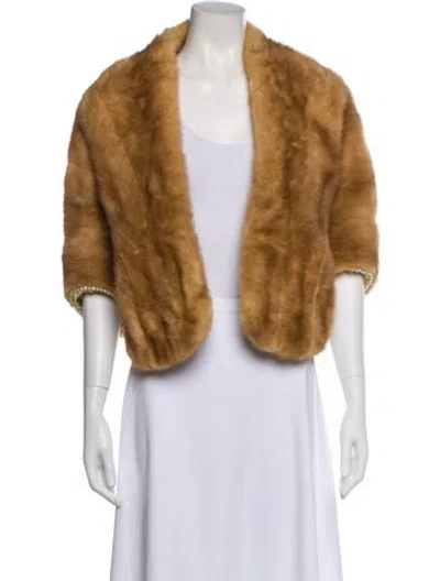 Pre-owned Fur Vintage Mink Faux  Jacket In Neutral