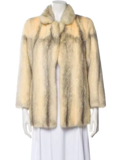Pre-owned Fur Vintage Mink Faux  Jacket In Neutral