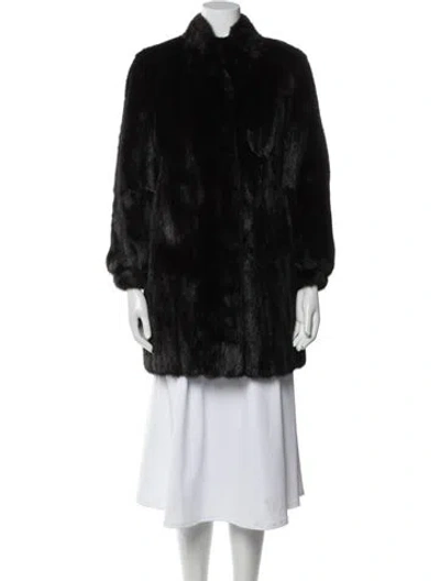 Pre-owned Fur Vintage Mink  Coat In Black