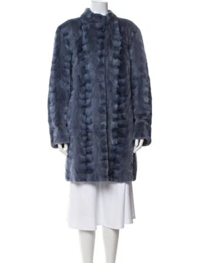 Pre-owned Fur Vintage Mink  Coat In Blue
