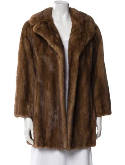 Pre-owned Fur Vintage Mink  Coat In Neutral