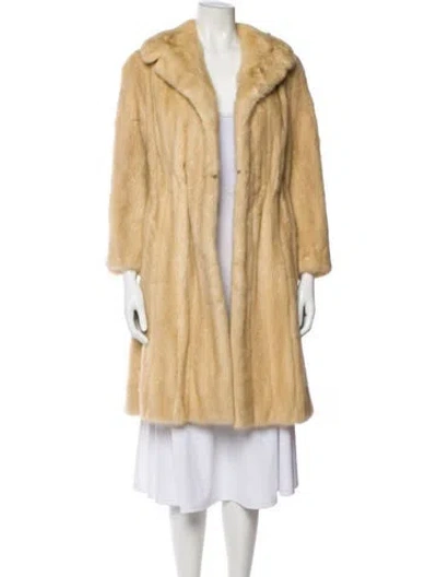 Pre-owned Fur Vintage Mink  Coat In Neutral