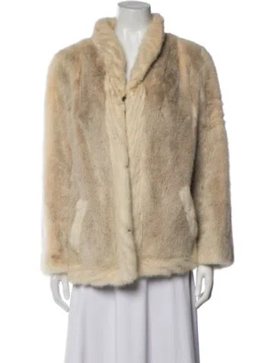 Pre-owned Fur Vintage Mink  Coat In Neutral