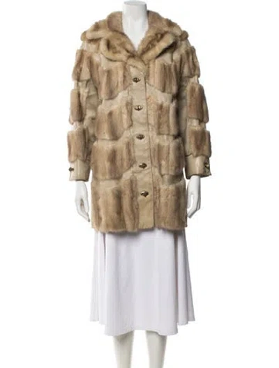 Pre-owned Fur Vintage Mink  Coat In Neutral