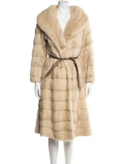 Pre-owned Fur Vintage Mink  Coat In Neutrals