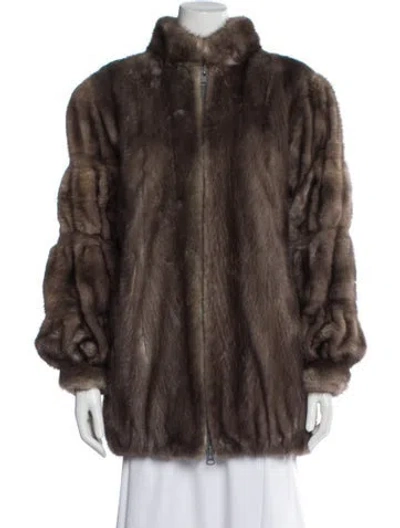 Pre-owned Fur Vintage Mink  Coat In Neutrals